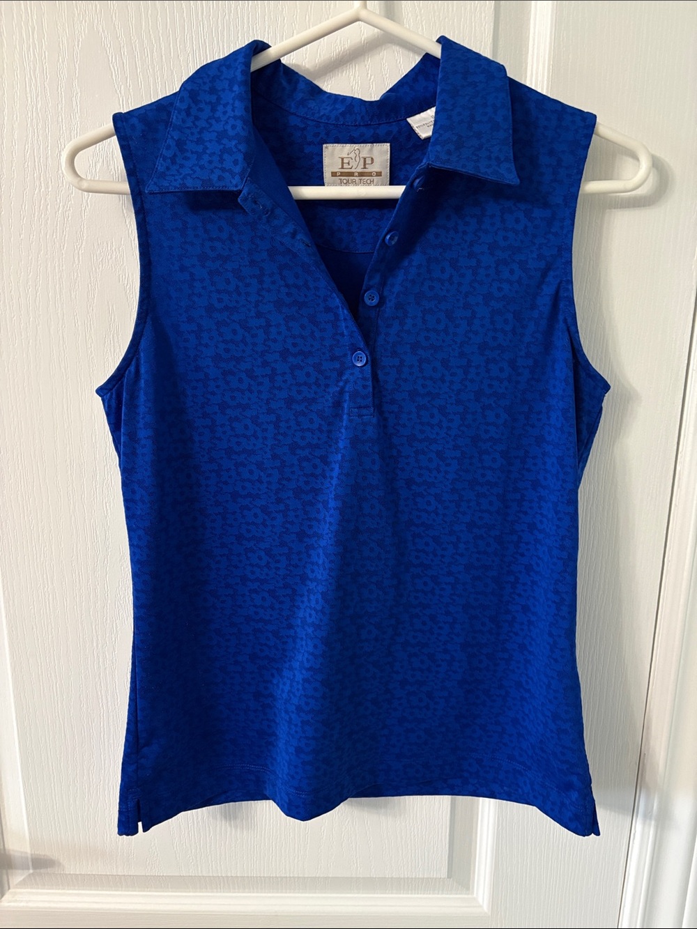 Sleeveless Polo Tank in Cobalt Blue